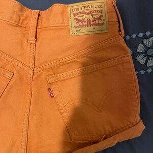 Levi's 501 Orange Jean shorts